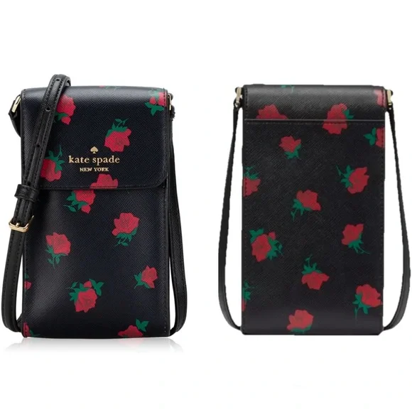 🌹NWT Kate Spade NY Saffiano Ditsy Rose Toss North South Phone Crossbody KE641🌹 - Picture 8 of 14